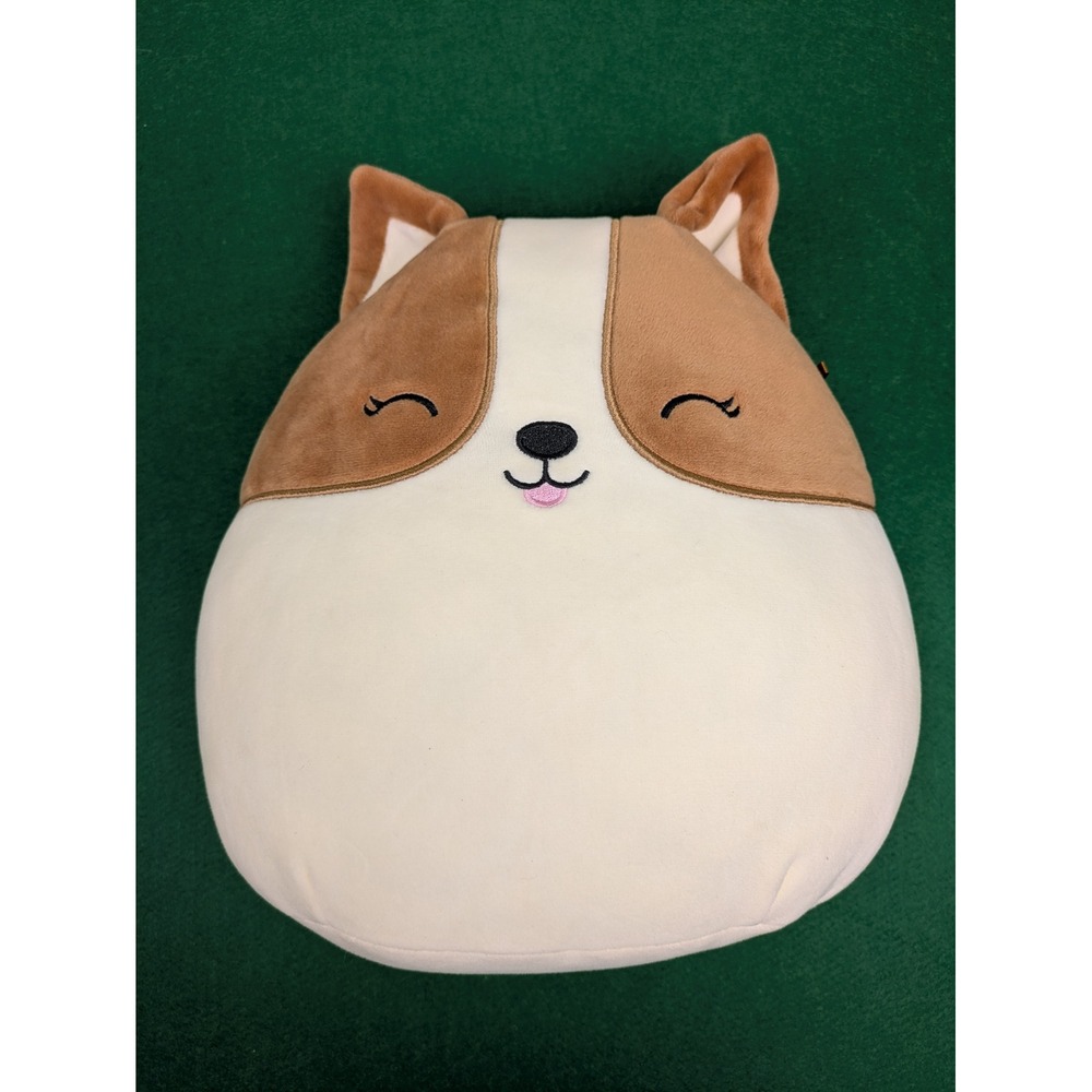 Squishmallows Reginald the Corgi Dog 14 In Plush Brown White Kellytoy SQ22-121A2